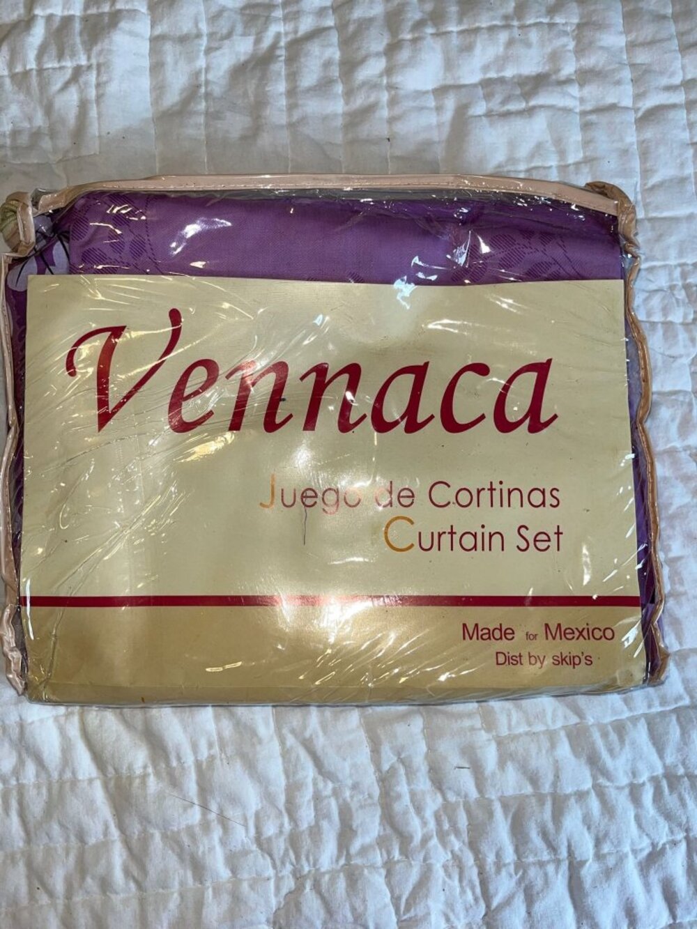 Vennaca Juego De Cortinas Curtain Set Purple - 2 Curtains 2 Valances 2 Belts Mad
